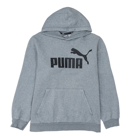 Puma Mens Grey XL Pullover Hoodie Fleece Logo Sweatshirt