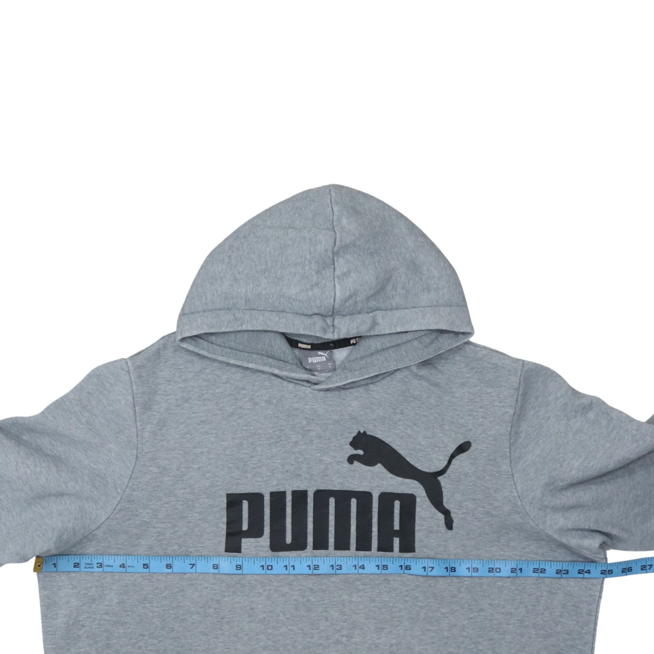 Puma Mens Grey XL Pullover Hoodie Fleece Logo Sweatshirt