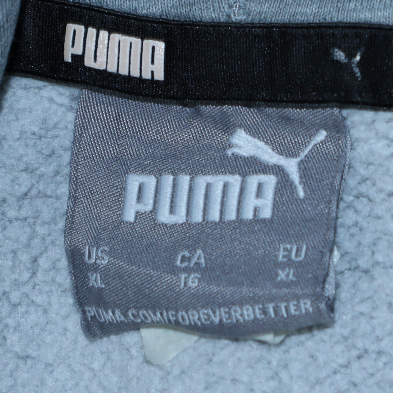 Puma Mens Grey XL Pullover Hoodie Fleece Logo Sweatshirt