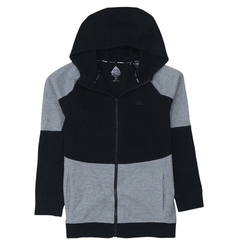 -9° PEAK Teens Black Grey Full Zip Hoodie 13-14Y Regular Fit
