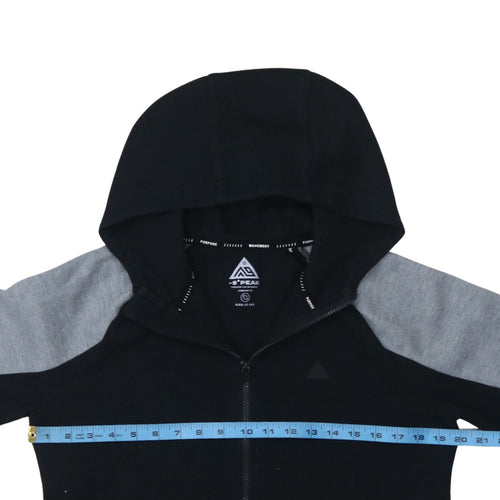 -9° PEAK Teens Black Grey Full Zip Hoodie 13-14Y Regular Fit