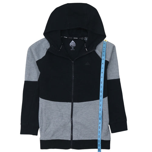 -9° PEAK Teens Black Grey Full Zip Hoodie 13-14Y Regular Fit