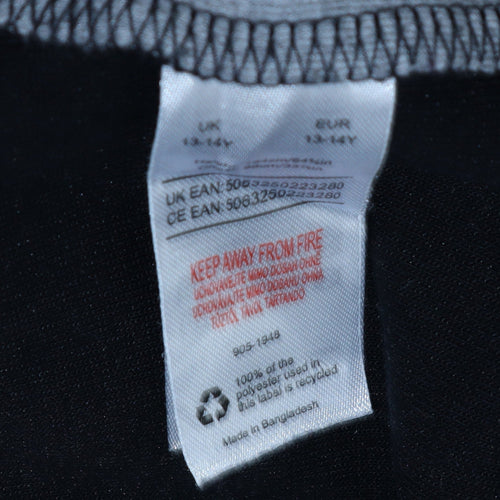 -9° PEAK Teens Black Grey Full Zip Hoodie 13-14Y Regular Fit