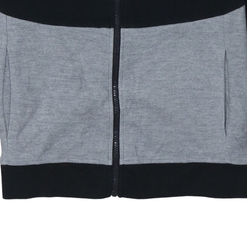 -9° PEAK Teens Black Grey Full Zip Hoodie 13-14Y Regular Fit