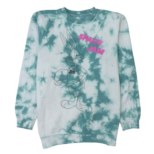 Space Jam Bugs Bunny Tie-Dye Sweatshirt Women Green Size L