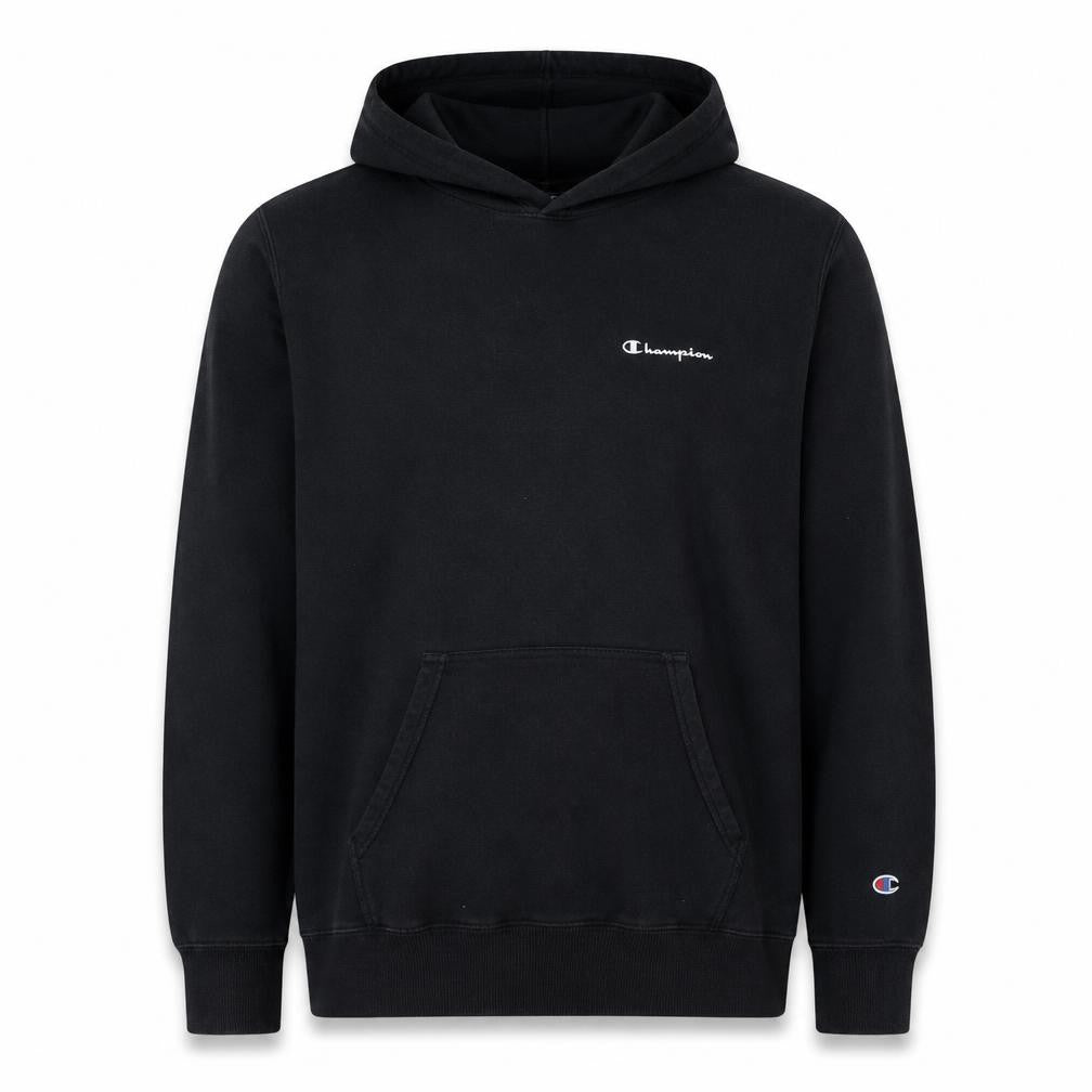 Champion Men's Black Pullover Hoodie Size L Logo Fleece Sweatshirt