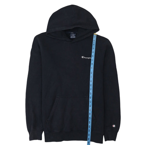 Champion Men's Black Pullover Hoodie Size L Logo Fleece Sweatshirt