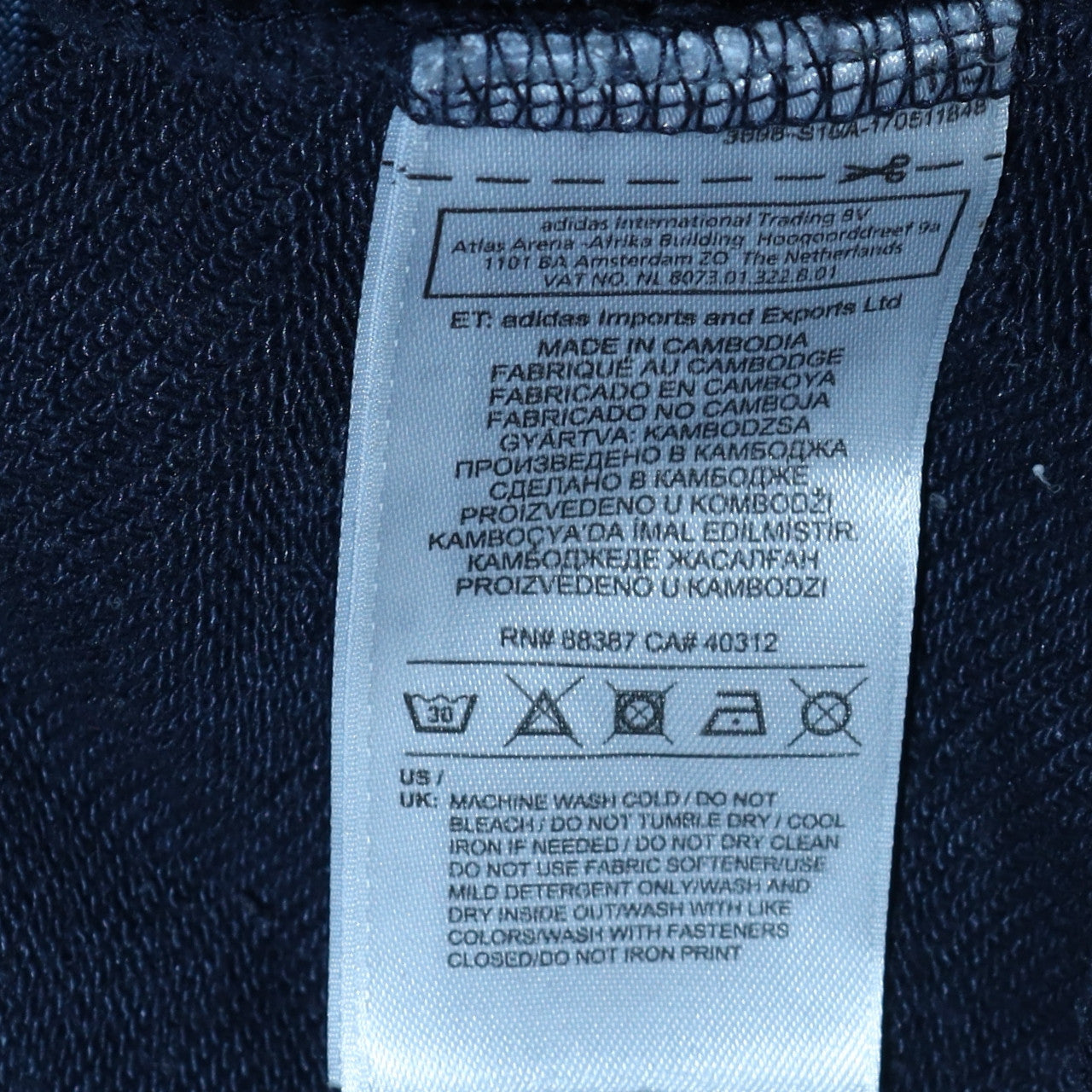 Adidas Mens Blue Small 1/2 Zip Logo Hoodie Pullover Sweatshirt