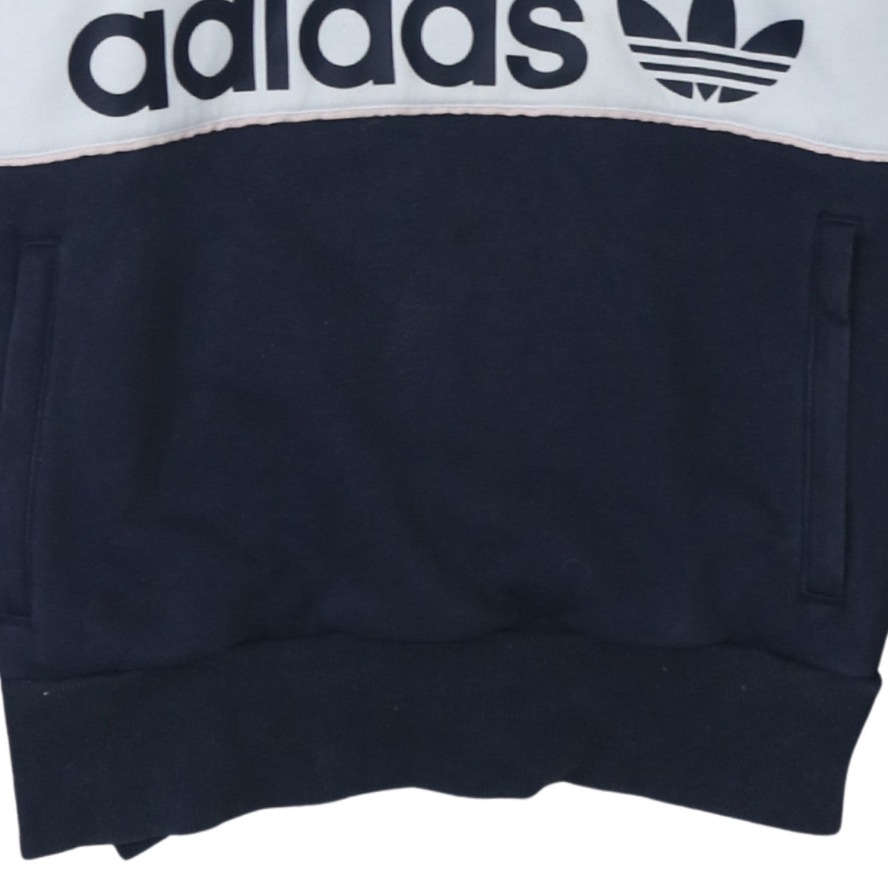 Adidas Mens Blue Small 1/2 Zip Logo Hoodie Pullover Sweatshirt