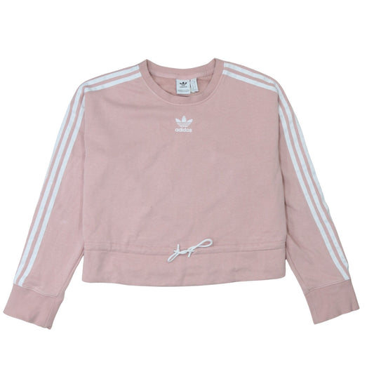 Adidas Womens Pink Crew Neck Long Sleeve Pullover Sweatshirt Size 10