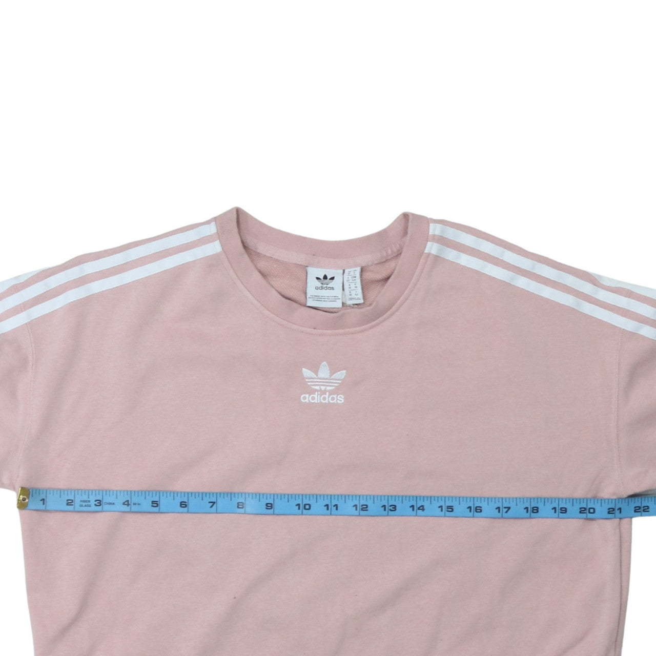 Adidas Womens Pink Crew Neck Long Sleeve Pullover Sweatshirt Size 10