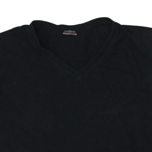 Kappa Men's Black XL V-Neck Cotton Jersey Short Sleeve T-Shirt
