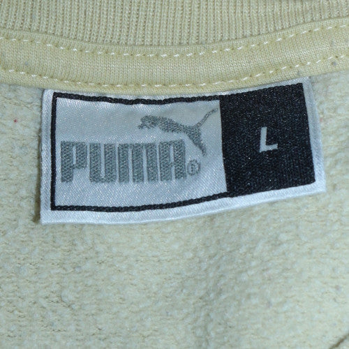 Puma Mens Beige Crew Neck Pullover Sweatshirt Size L