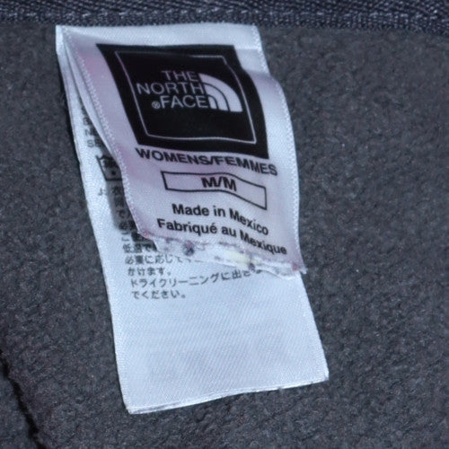 The North Face Womens Grey Pink Pullover Hoodie Size M Cotton Fleece