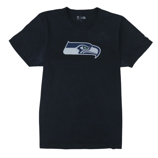 New Era Mens Black NFL Seattle Seahawks Logo T-Shirt Size L
