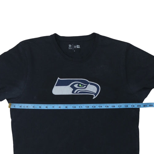 New Era Mens Black NFL Seattle Seahawks Logo T-Shirt Size L