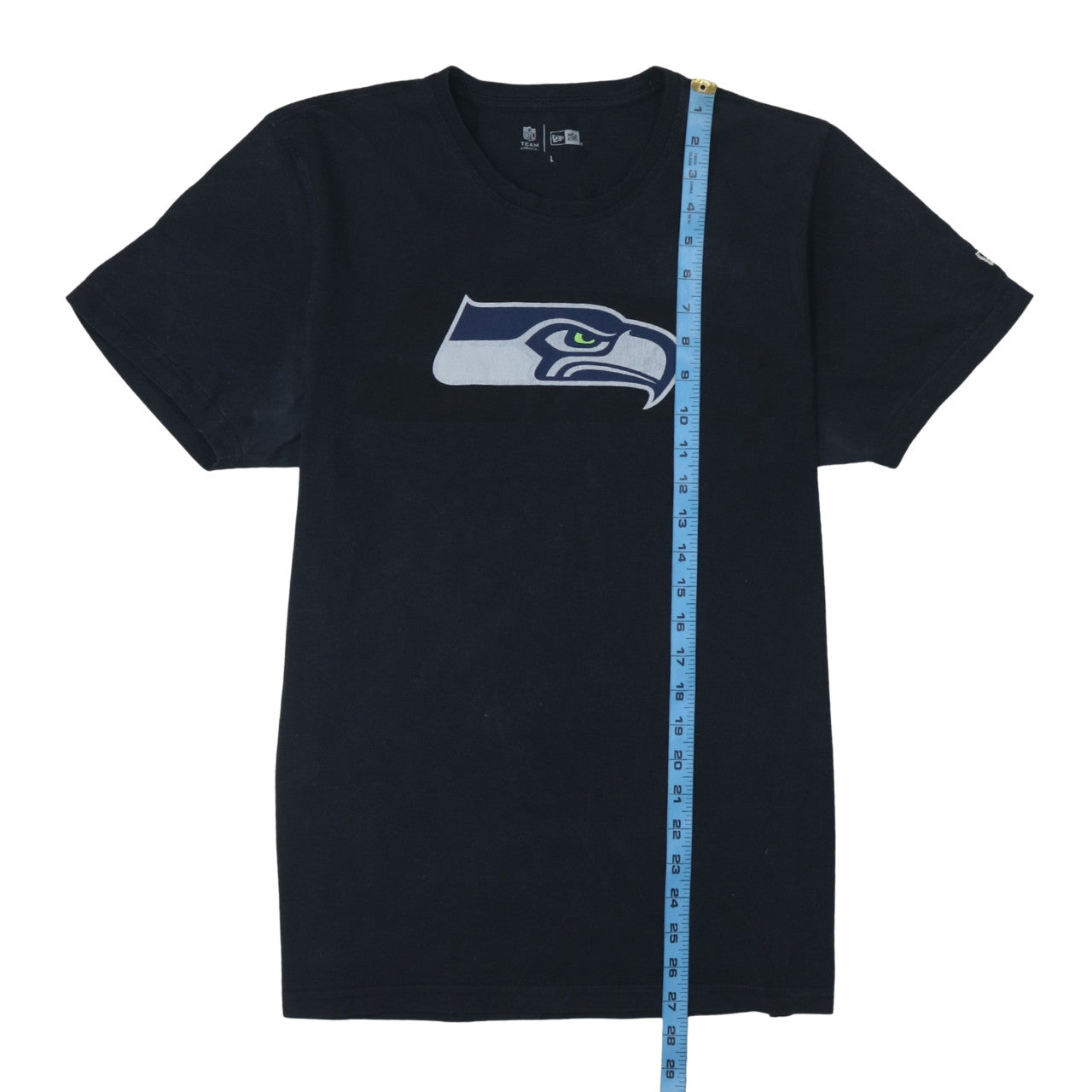 New Era Mens Black NFL Seattle Seahawks Logo T-Shirt Size L