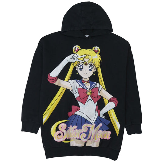 Sailor Moon Women's Black Pullover Hoodie Size 10 Graphic Print