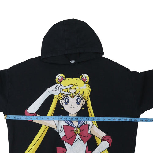 Sailor Moon Women's Black Pullover Hoodie Size 10 Graphic Print