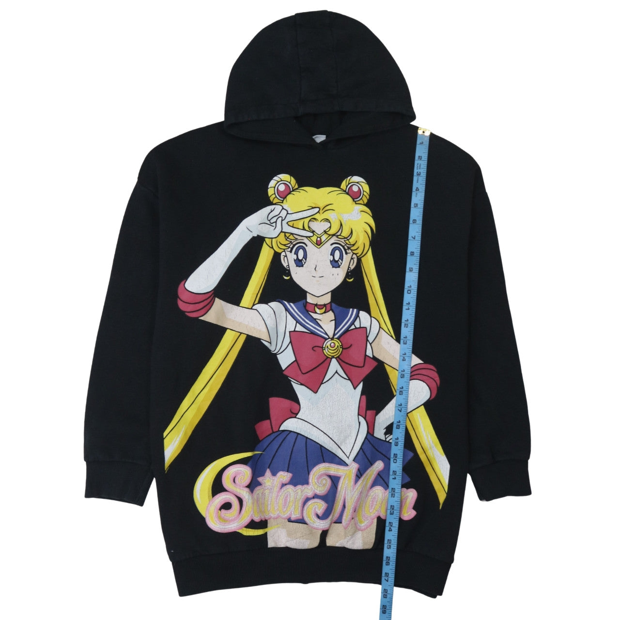 Sailor Moon Women's Black Pullover Hoodie Size 10 Graphic Print
