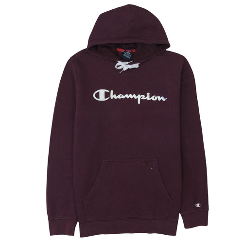 Champion Men's Brown Pullover Hoodie Medium Fleece Logo Sweatshirt