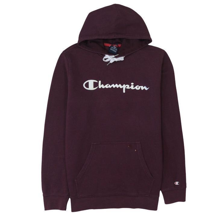 Champion Men's Brown Pullover Hoodie Medium Fleece Logo Sweatshirt