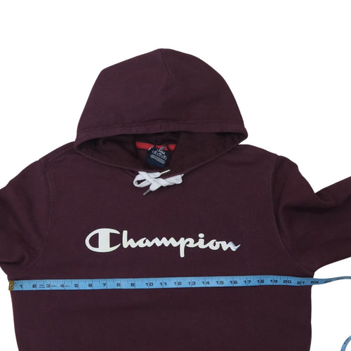 Champion Men's Brown Pullover Hoodie Medium Fleece Logo Sweatshirt