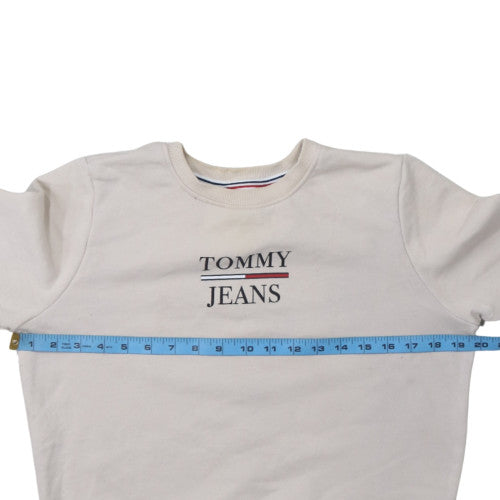 Tommy Jeans Women's Beige Cotton Crew Neck Pullover Sweatshirt XS