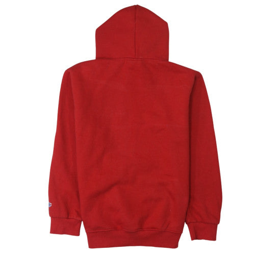 Champion Men’s Red Pullover Hoodie Medium Embroidered Logo Fleece