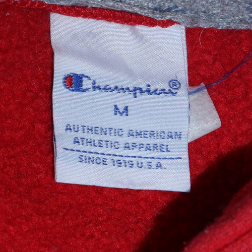 Champion Men’s Red Pullover Hoodie Medium Embroidered Logo Fleece