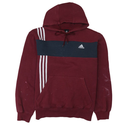 Adidas Men's Burgundy Hoodie L Pullover Fleece All Seasons Sportswear