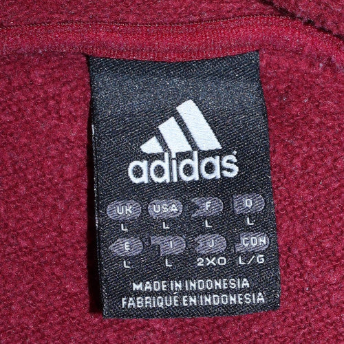 Adidas Men's Burgundy Hoodie L Pullover Fleece All Seasons Sportswear