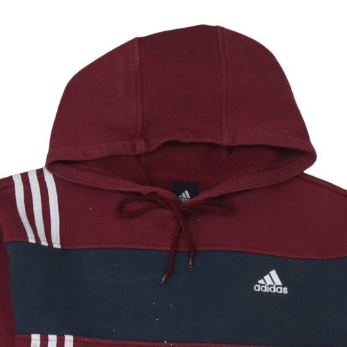 Adidas Men's Burgundy Hoodie L Pullover Fleece All Seasons Sportswear