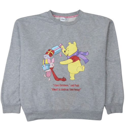 Disney Womens Grey Winnie the Pooh Christmas Sweatshirt 2XL