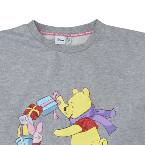 Disney Womens Grey Winnie the Pooh Christmas Sweatshirt 2XL