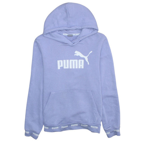 Puma Womens Lilac Hoodie Pullover Large Logo Hooded Sweatshirt