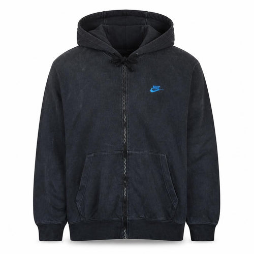 Nike Men's Black XL Full Zip Hoodie with Blue Logo