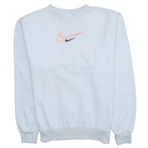 Nike Men's White Pullover Sweatshirt M Graphic Logo Fleece