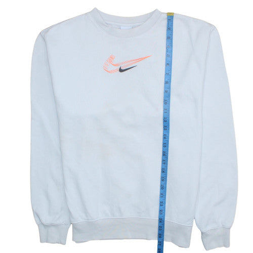 Nike Men's White Pullover Sweatshirt M Graphic Logo Fleece