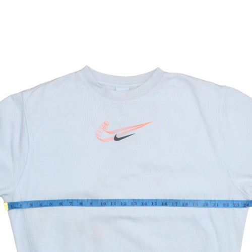 Nike Men's White Pullover Sweatshirt M Graphic Logo Fleece