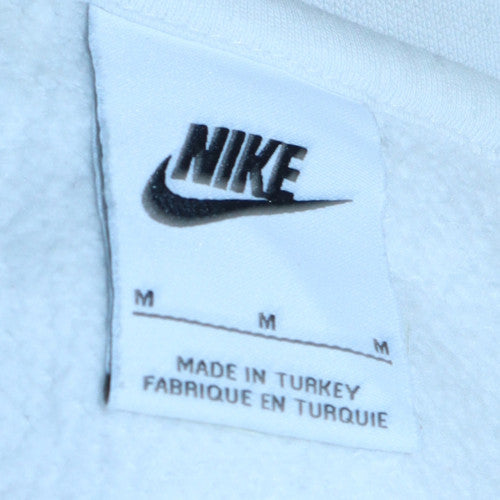 Nike Men's White Pullover Sweatshirt M Graphic Logo Fleece