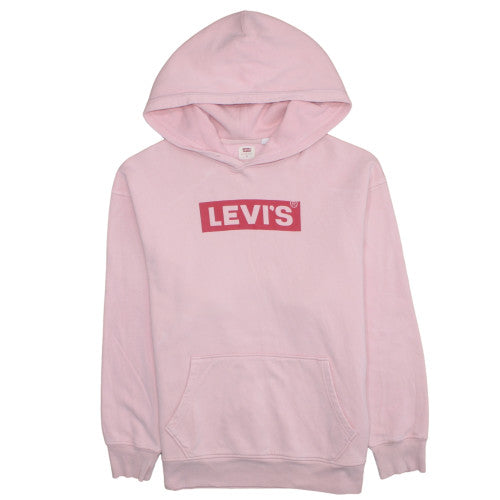 Levi's Women Pink Relaxed Fit Cotton Hoodie Medium