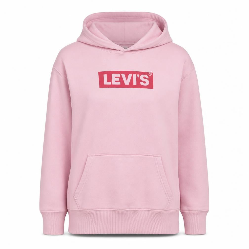 Levi's Women Pink Relaxed Fit Cotton Hoodie Medium