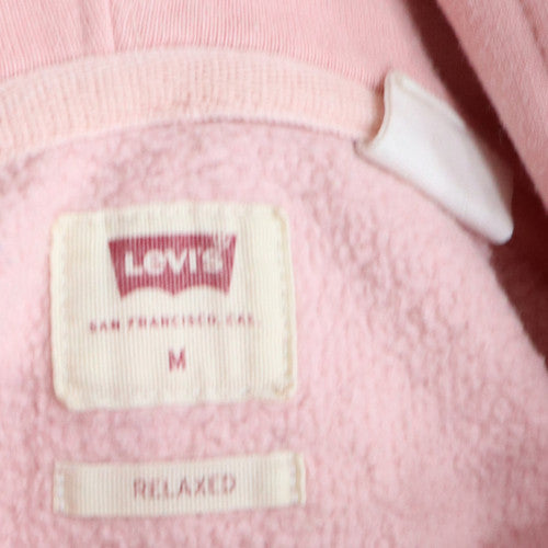 Levi's Women Pink Relaxed Fit Cotton Hoodie Medium