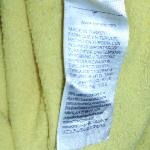 Tommy Jeans Womens Yellow Crew Neck Cropped Sweatshirt M