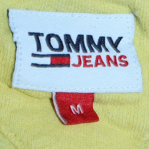Tommy Jeans Womens Yellow Crew Neck Cropped Sweatshirt M