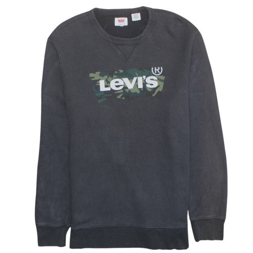 Levi's Men's Black Camo Logo Crew Neck Sweatshirt M