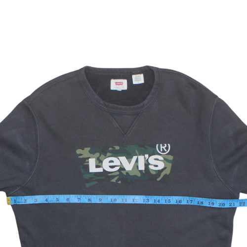 Levi's Men's Black Camo Logo Crew Neck Sweatshirt M