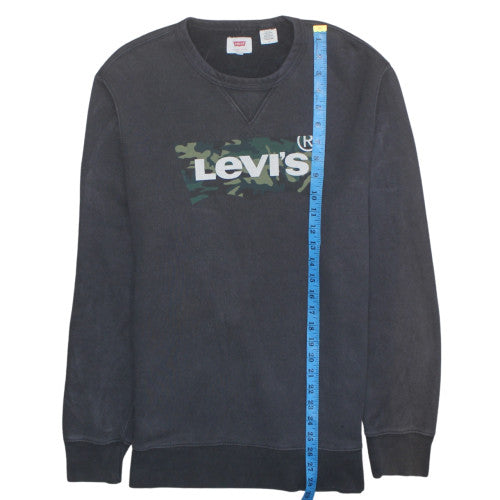 Levi's Men's Black Camo Logo Crew Neck Sweatshirt M