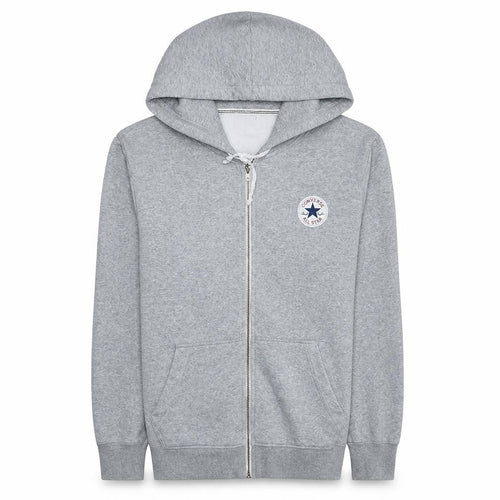 Converse Men's Grey Full Zip Hoodie Size S Classic Logo Sweatshirt